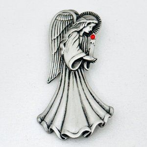 Vintage Angel Holding Candle Brooch by Jonette Jewelry (JJ)